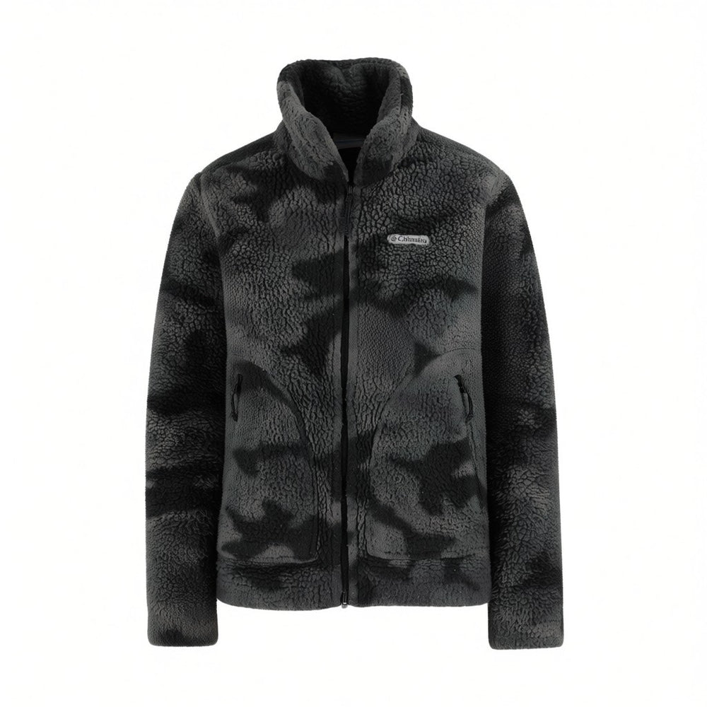 Columbia Teddy Fleece Jacket Women's S Grey Camo Full Zip Sherpa Fleece