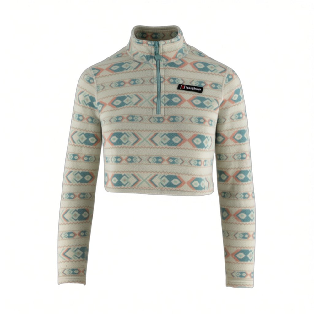 Berghaus Aztec Print Cropped 1/4 Zip Fleece Women's XS Cream