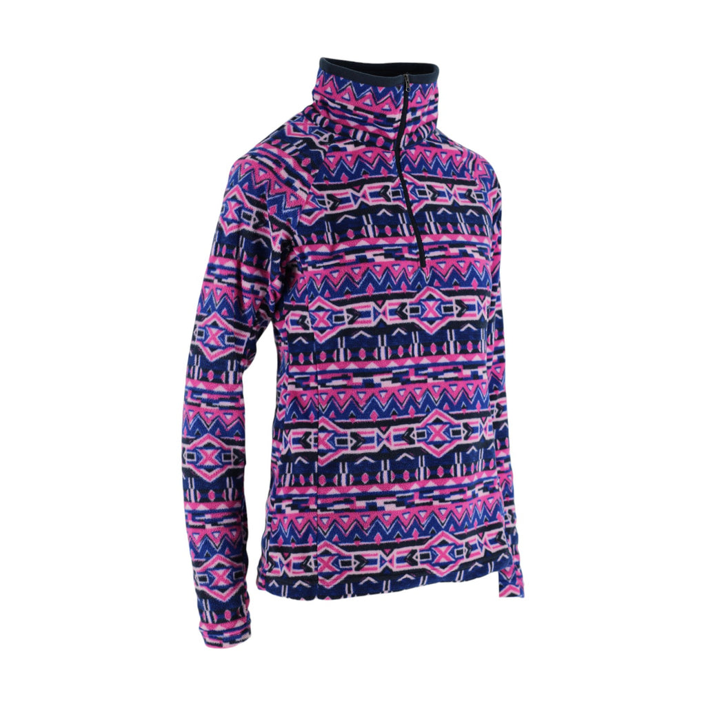 Columbia Fleece Women’s Small Pink Blue Aztec Print Quarter Zip Pullover