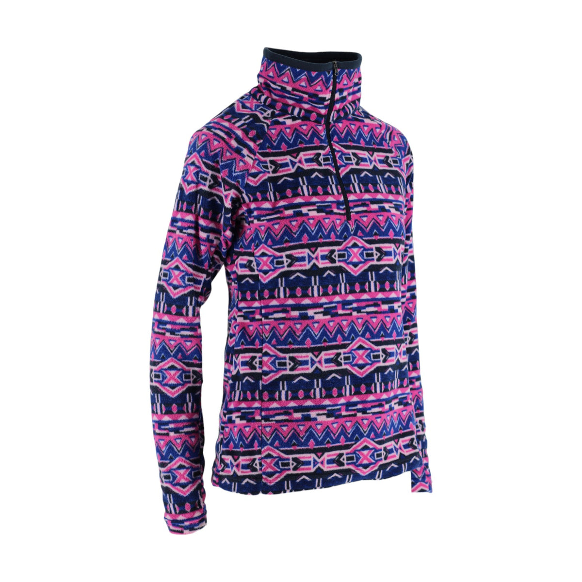 Columbia Fleece Women’s Small Pink Blue Aztec Print Quarter Zip Pullover