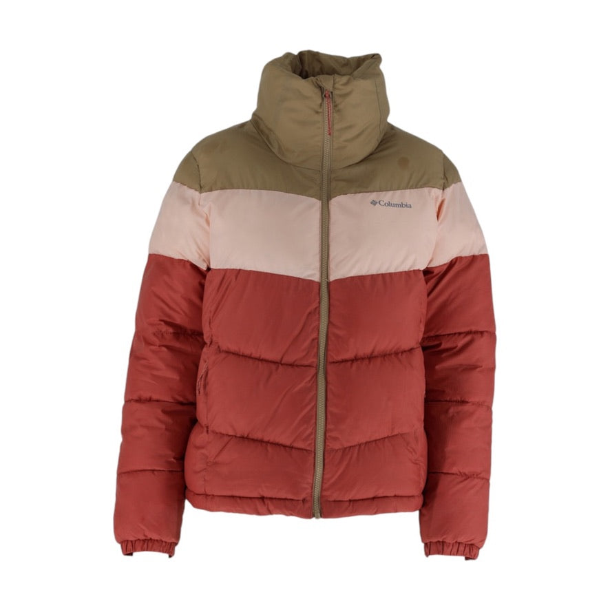 Columbia Puffer Jacket Women’s Medium Pink Brown Colour Block Coat