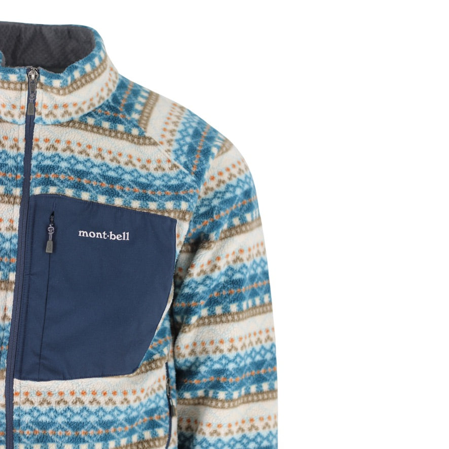 Montbell Climaplus Fleece Men’s Large Fair Isle Full Zip Jacket 1106471