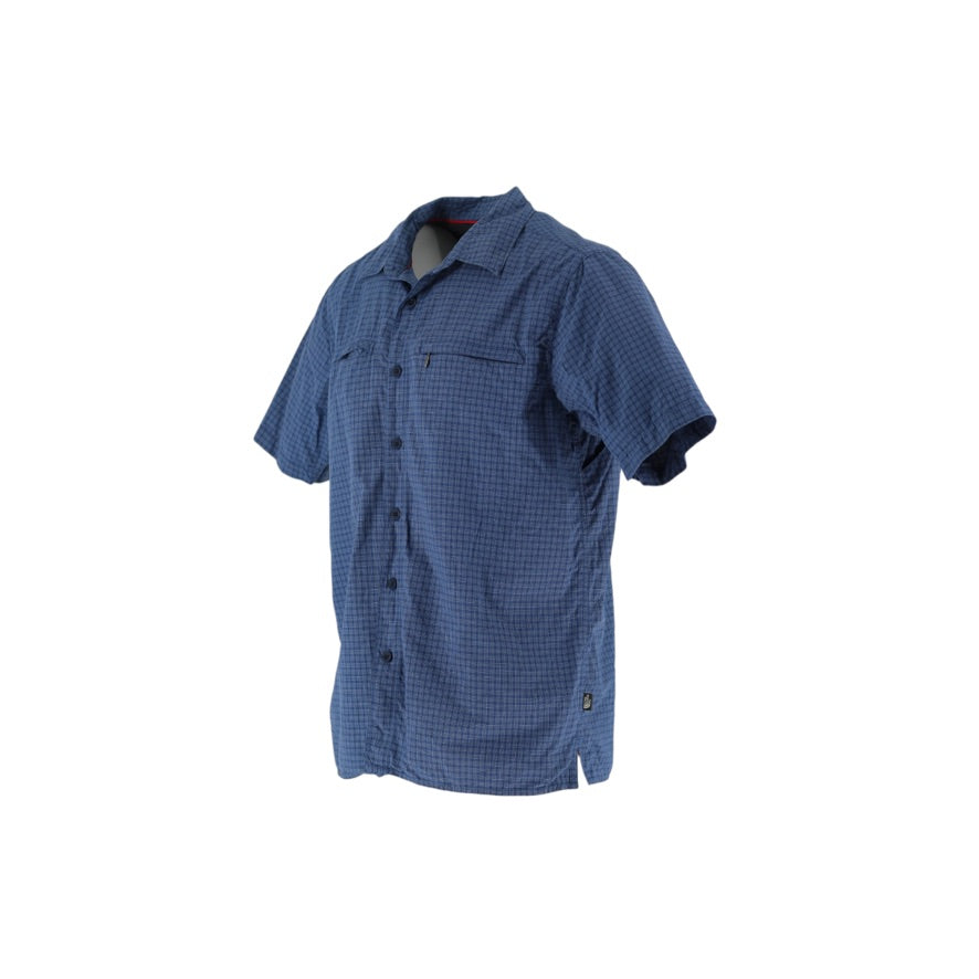 The North Face Shirt Men’s Medium Blue Check Nylon Ventilated Hiking Outdoor
