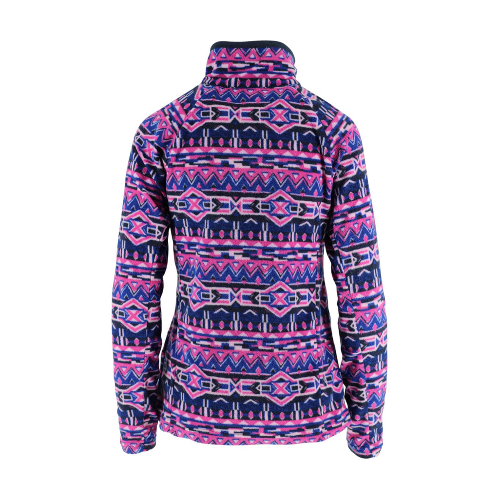 Columbia Fleece Women’s Small Pink Blue Aztec Print Quarter Zip Pullover