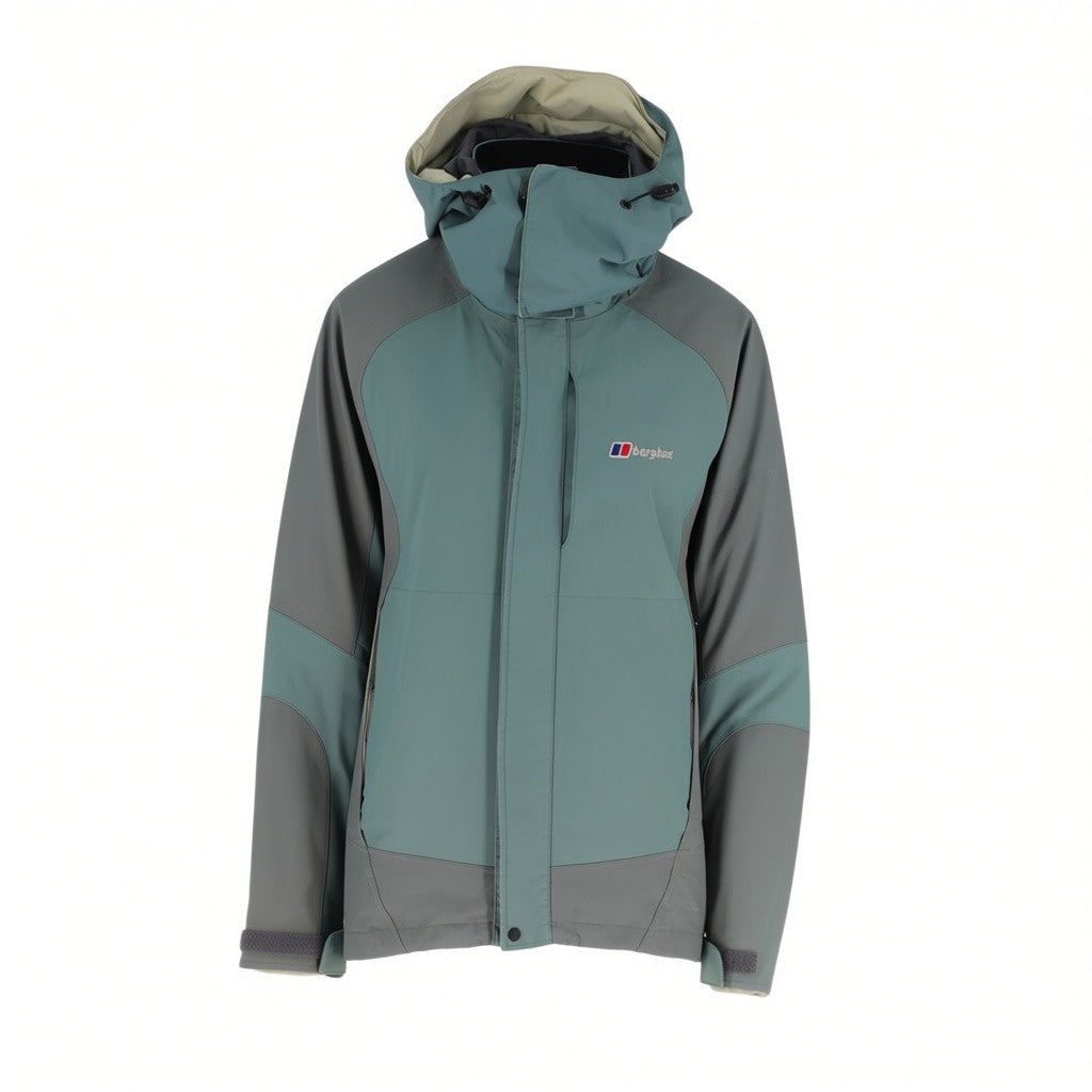 Berghaus Aquafoil Jacket Men’s Small Green Grey Waterproof Hiking Shell Coat