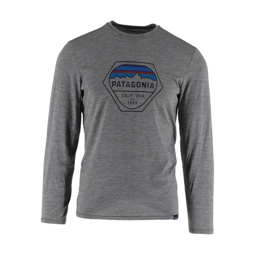 Patagonia Capilene Graphic Long Sleeve Base Layer Top Men's M Grey