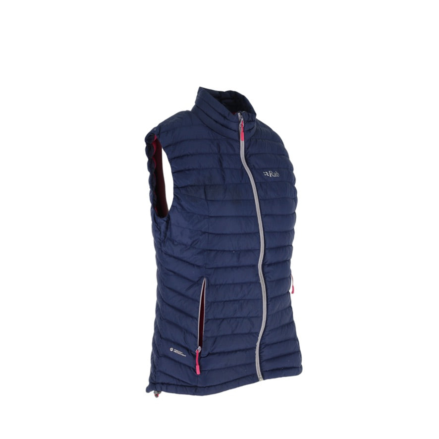 Rab Microlight Gilet Women’s UK 12 Navy Blue Down Pertex Insulated Vest