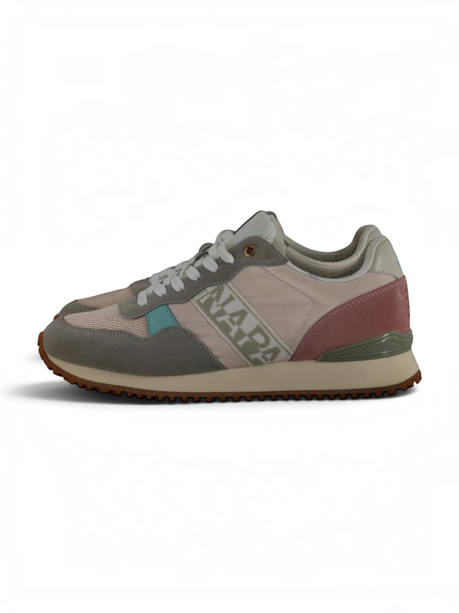 Napapijri Trainers Women’s UK 6.5 Grey Pink Retro Casual Walking Shoes