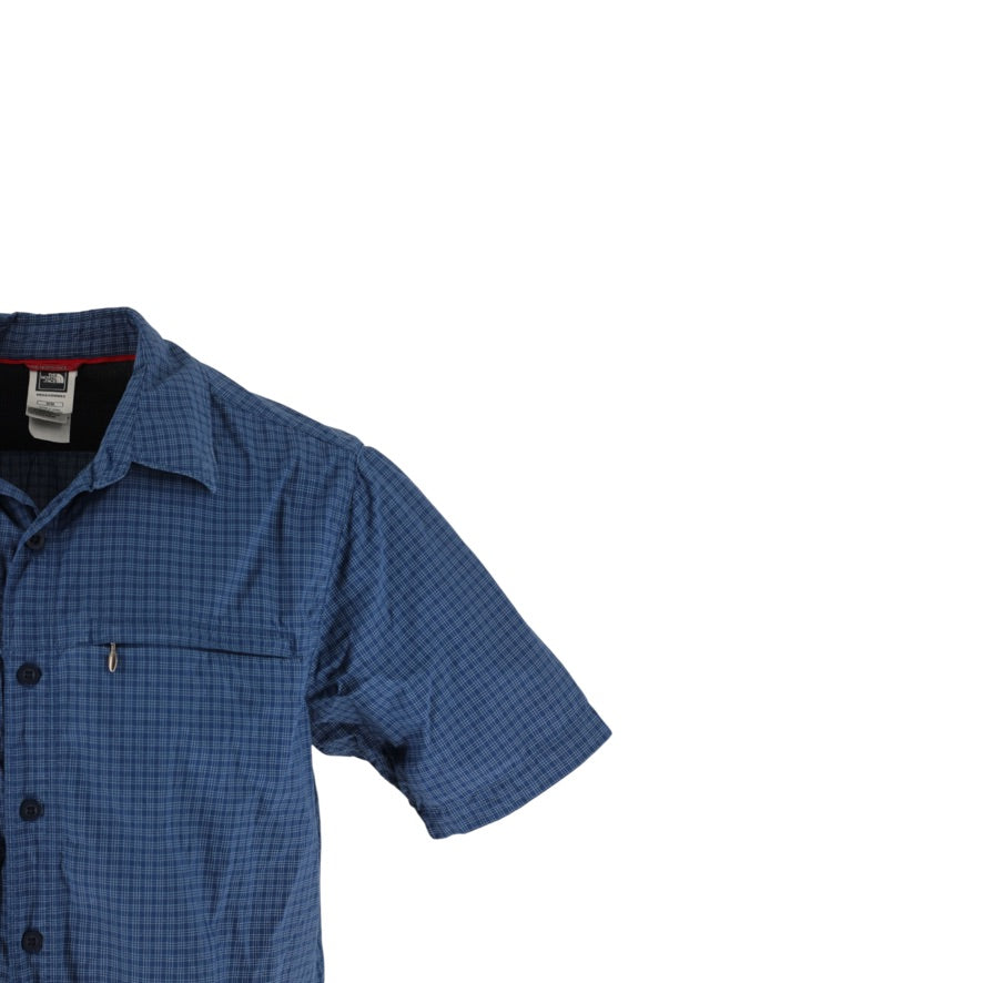 The North Face Shirt Men’s Medium Blue Check Nylon Ventilated Hiking Outdoor