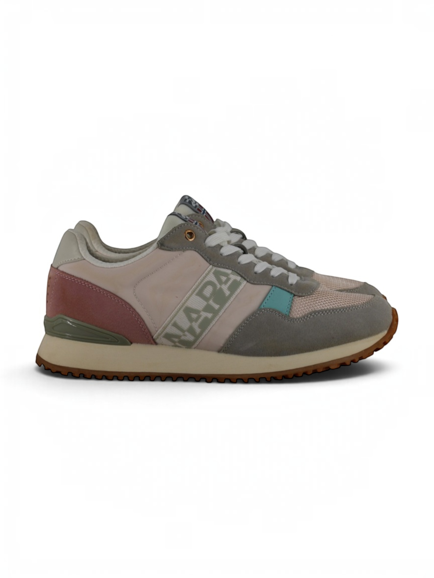 Napapijri Trainers Women’s UK 6.5 Grey Pink Retro Casual Walking Shoes