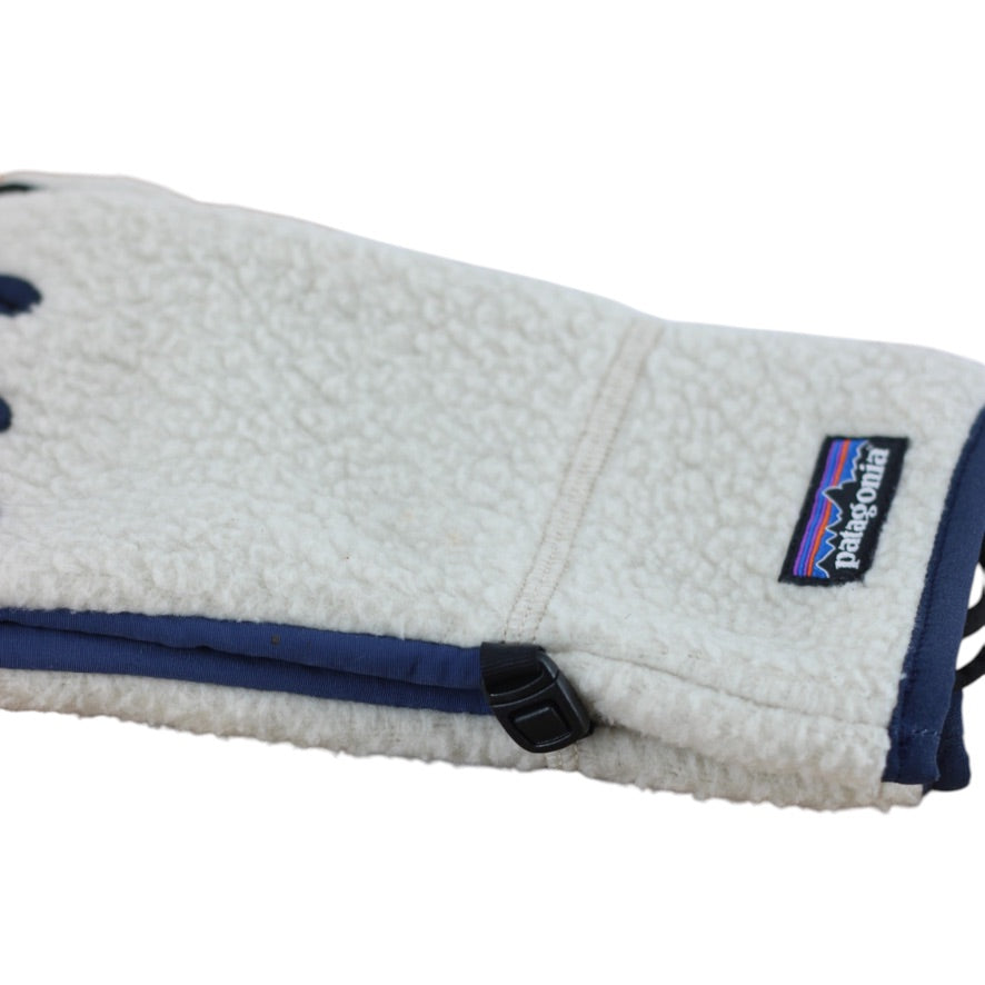 Patagonia Fleece Gloves Unisex XL Cream Navy Warm Outdoor Winter Gloves