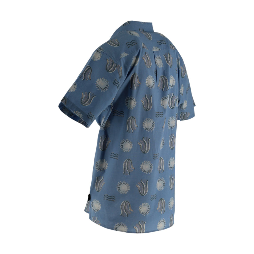 Patagonia Printed Short Sleeve Shirt Men's XL Organic Cotton Blue