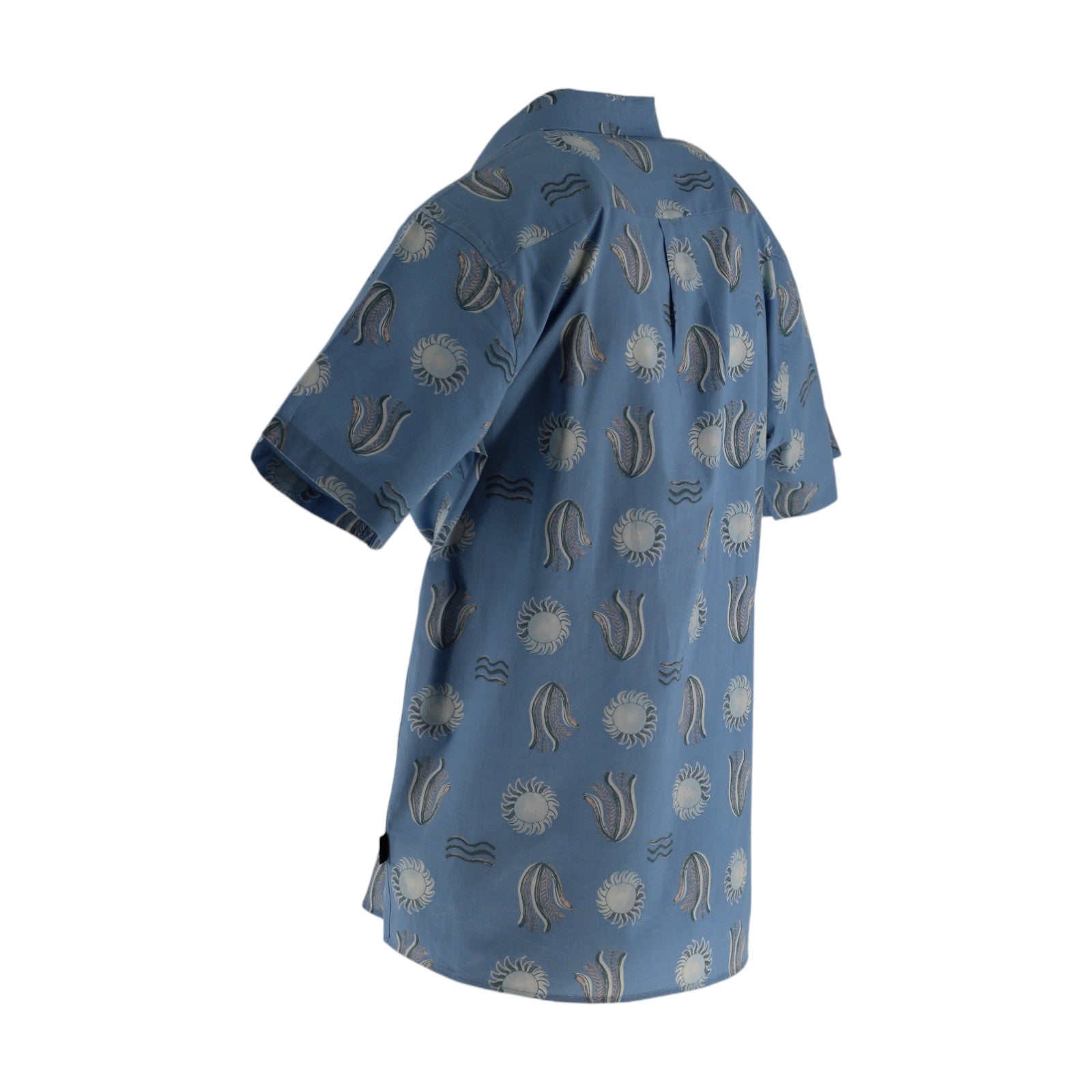 Patagonia Printed Short Sleeve Shirt Men's XL Organic Cotton Blue