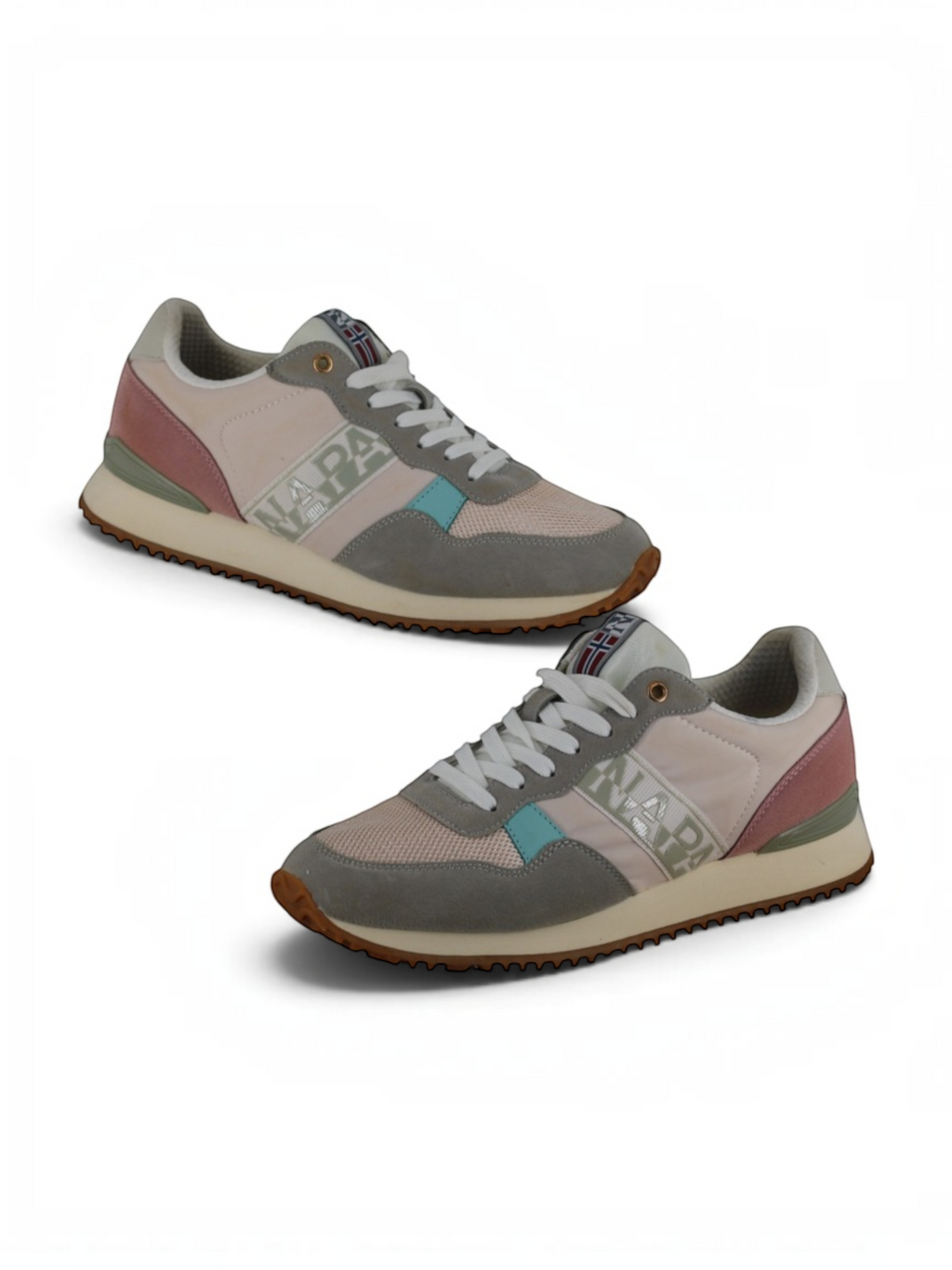 Napapijri Trainers Women’s UK 6.5 Grey Pink Retro Casual Walking Shoes