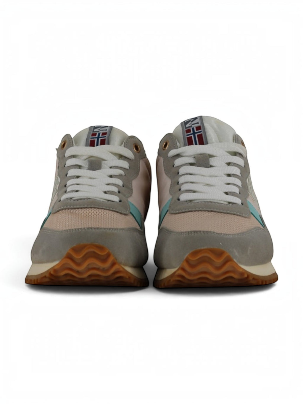 Napapijri Trainers Women’s UK 6.5 Grey Pink Retro Casual Walking Shoes