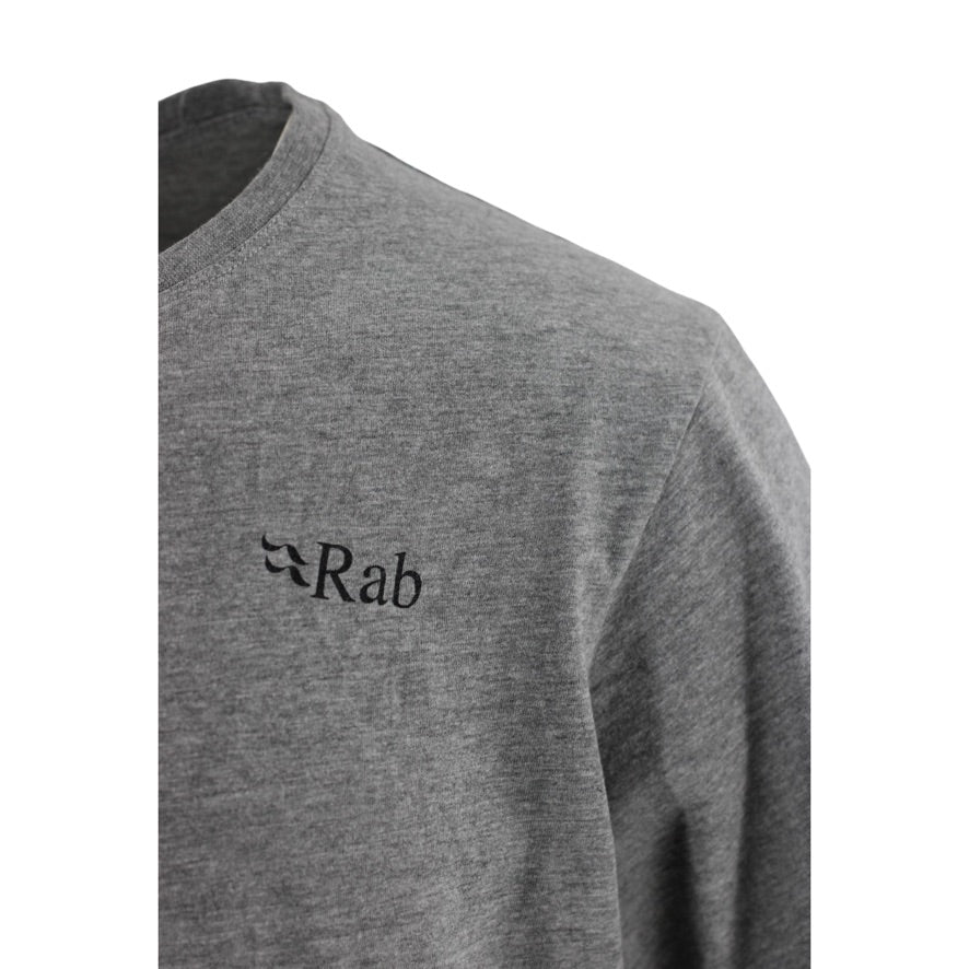 Rab Stance Mountain Peaks T-Shirt Men’s Large Grey Marl Organic Cotton Tee