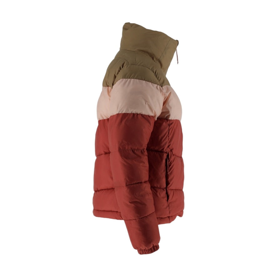 Columbia Puffer Jacket Women’s Medium Pink Brown Colour Block Coat