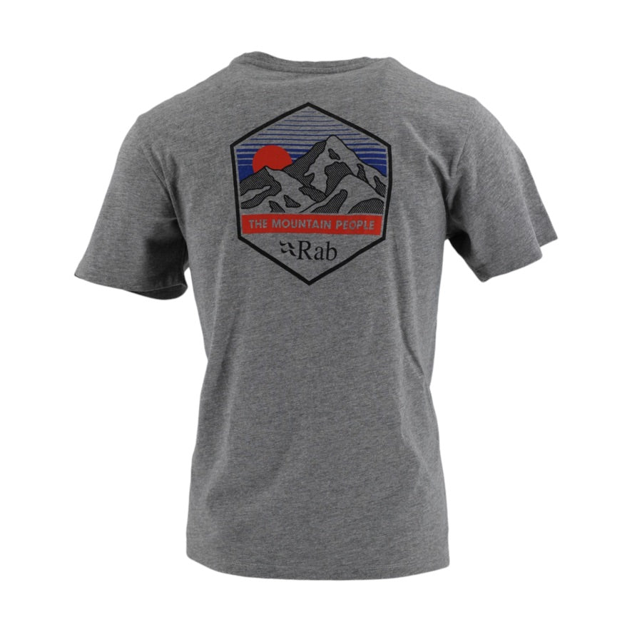 Rab Stance Mountain Peaks T-Shirt Men’s Large Grey Marl Organic Cotton Tee