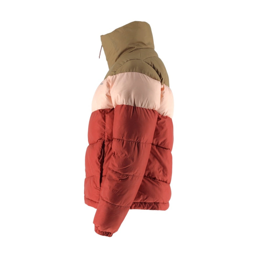 Columbia Puffer Jacket Women’s Medium Pink Brown Colour Block Coat