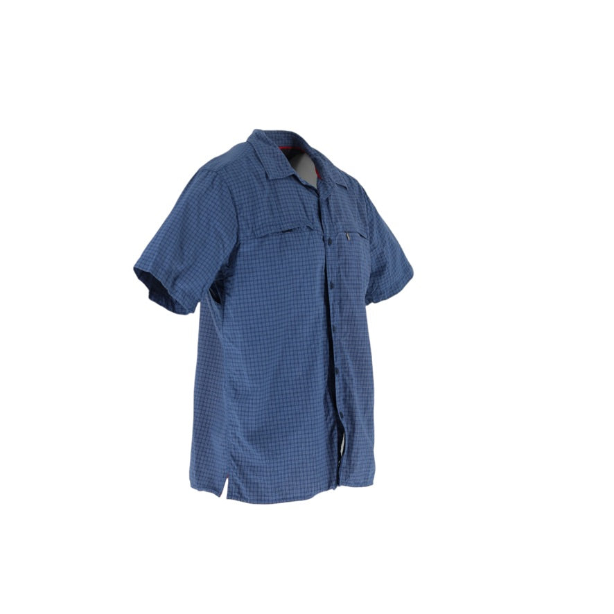 The North Face Shirt Men’s Medium Blue Check Nylon Ventilated Hiking Outdoor