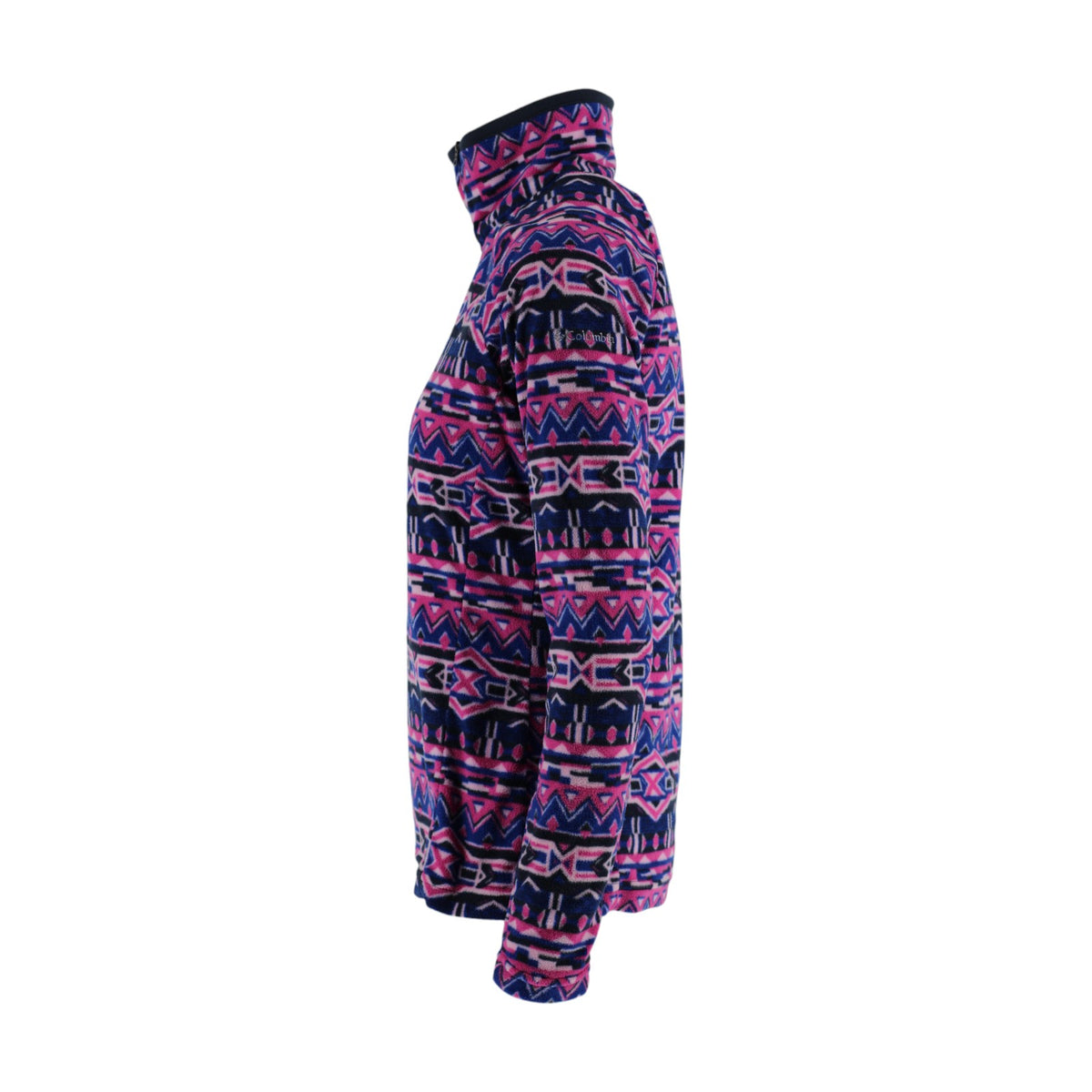 Columbia Fleece Women’s Small Pink Blue Aztec Print Quarter Zip Pullover