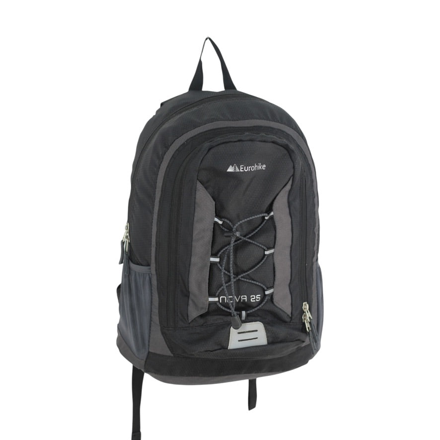 Eurohike Nova 25 Backpack Unisex Black 25L Tri-Flow Hiking Walking Rucksack