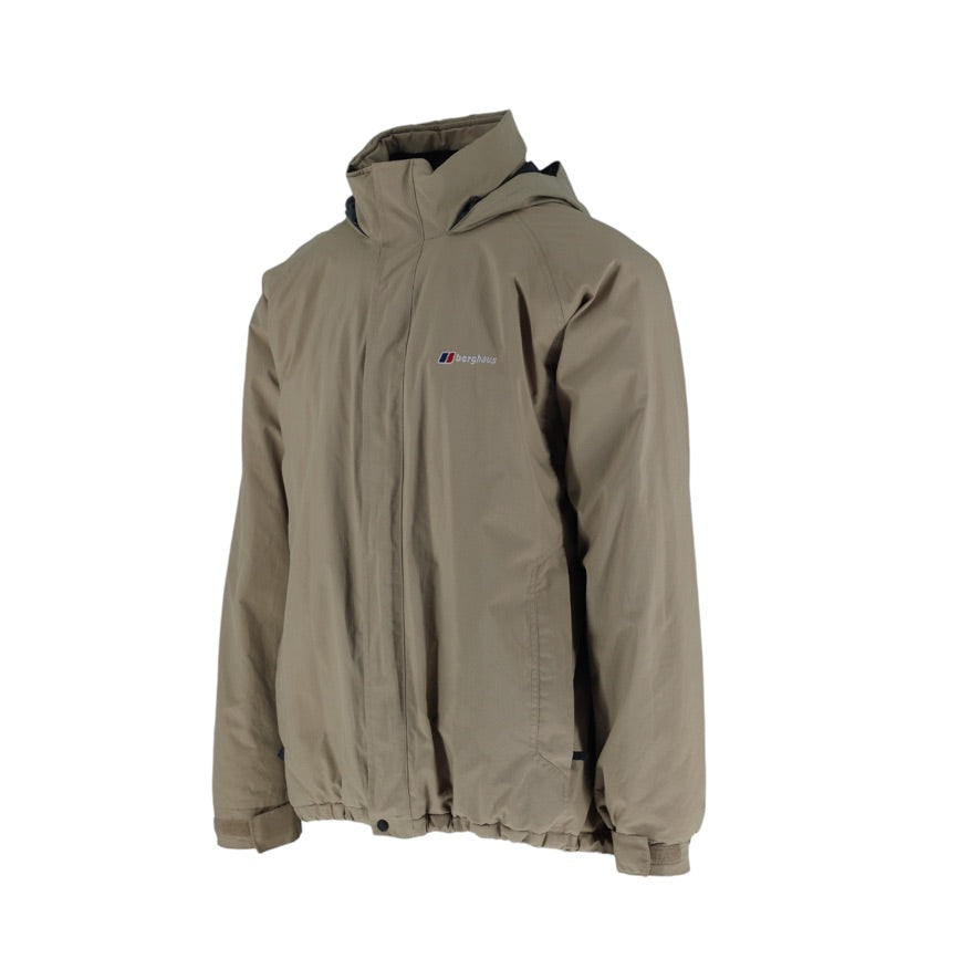 Berghaus GORE-TEX Coat Men’s XL Beige Insulated Waterproof Hooded Jacket
