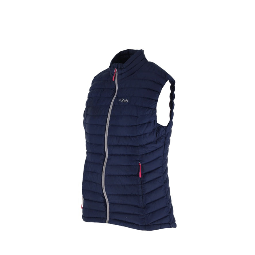 Rab Microlight Gilet Women’s UK 12 Navy Blue Down Pertex Insulated Vest