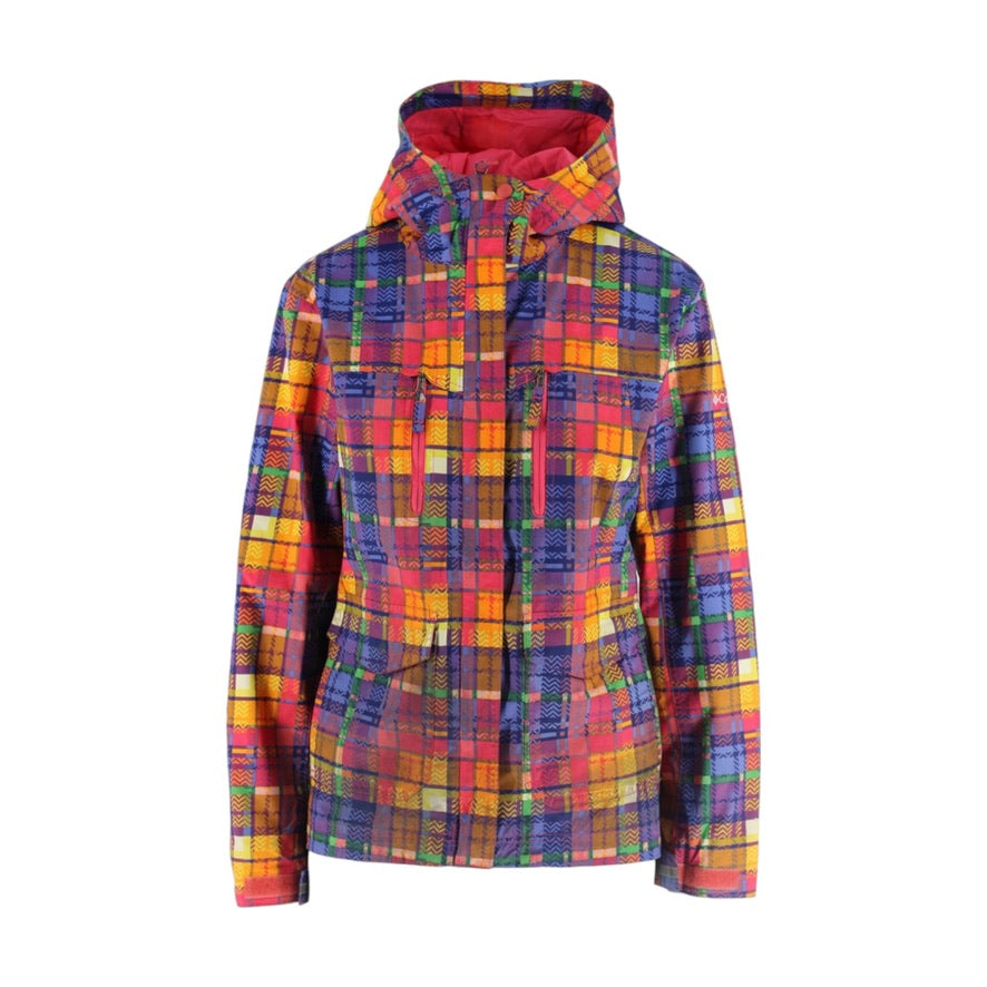 Multicolored plaid jacket on a white background