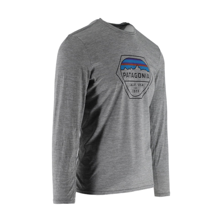 Patagonia Capilene Graphic Long Sleeve Base Layer Top Men's M Grey