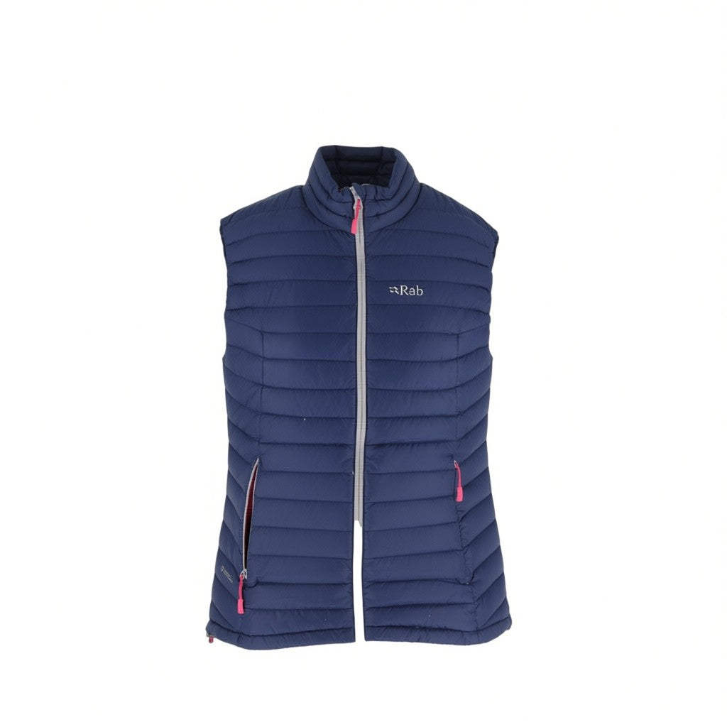 Rab Microlight Gilet Women’s UK 12 Navy Blue Down Pertex Insulated Vest