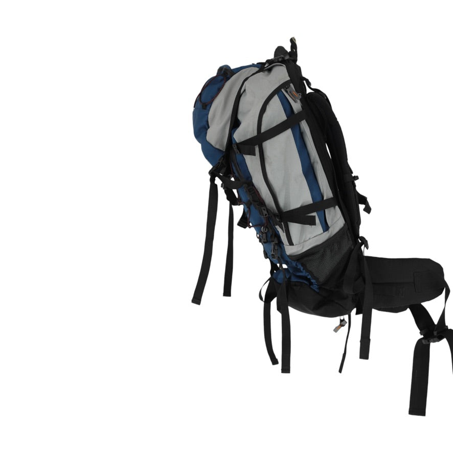 Adventuridge Large Trekking Rucksack Unisex Blue Grey Hiking Backpack Rain Cover