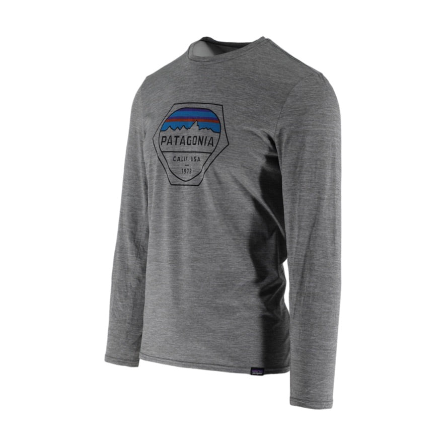 Patagonia Capilene Graphic Long Sleeve Base Layer Top Men's M Grey