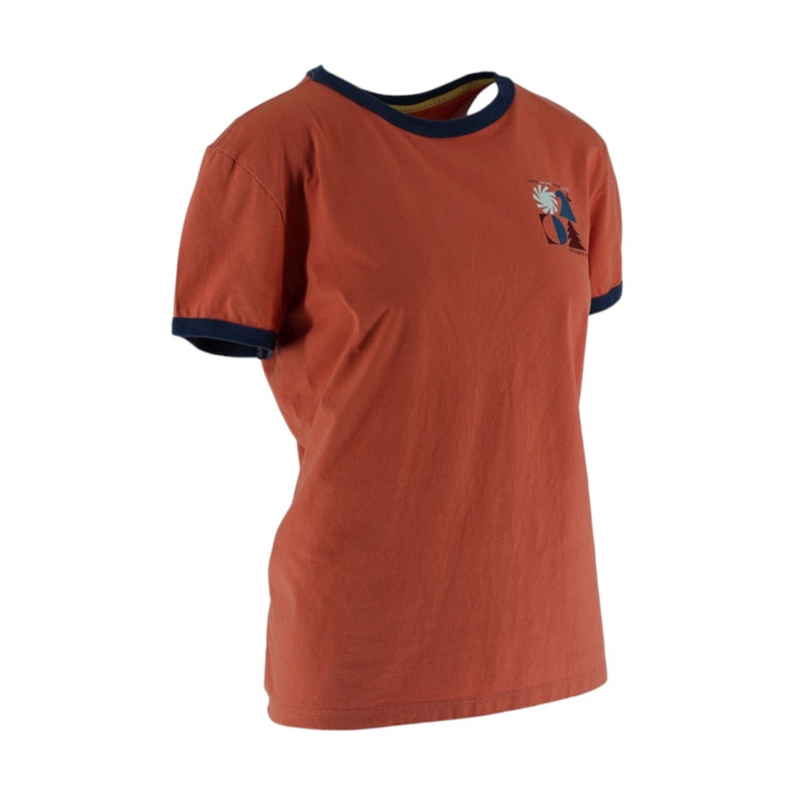 Patagonia Organic Cotton Graphic T-Shirt Women's L Orange Logo Tee
