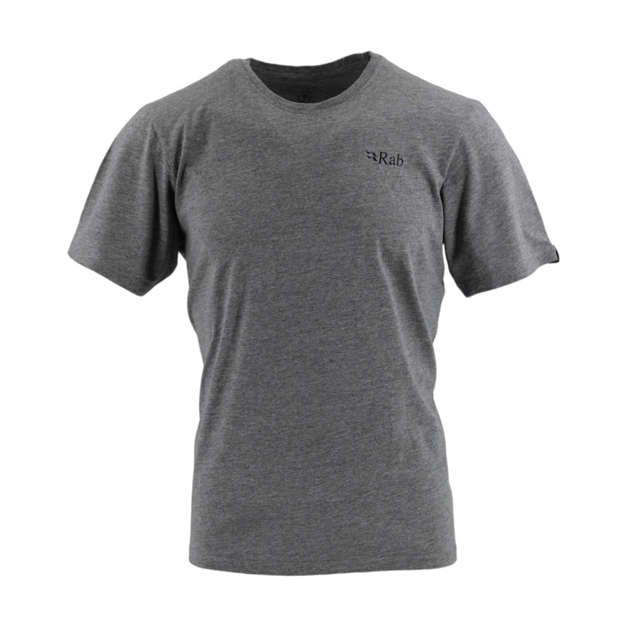 Rab Stance Mountain Peaks T-Shirt Men’s Large Grey Marl Organic Cotton Tee