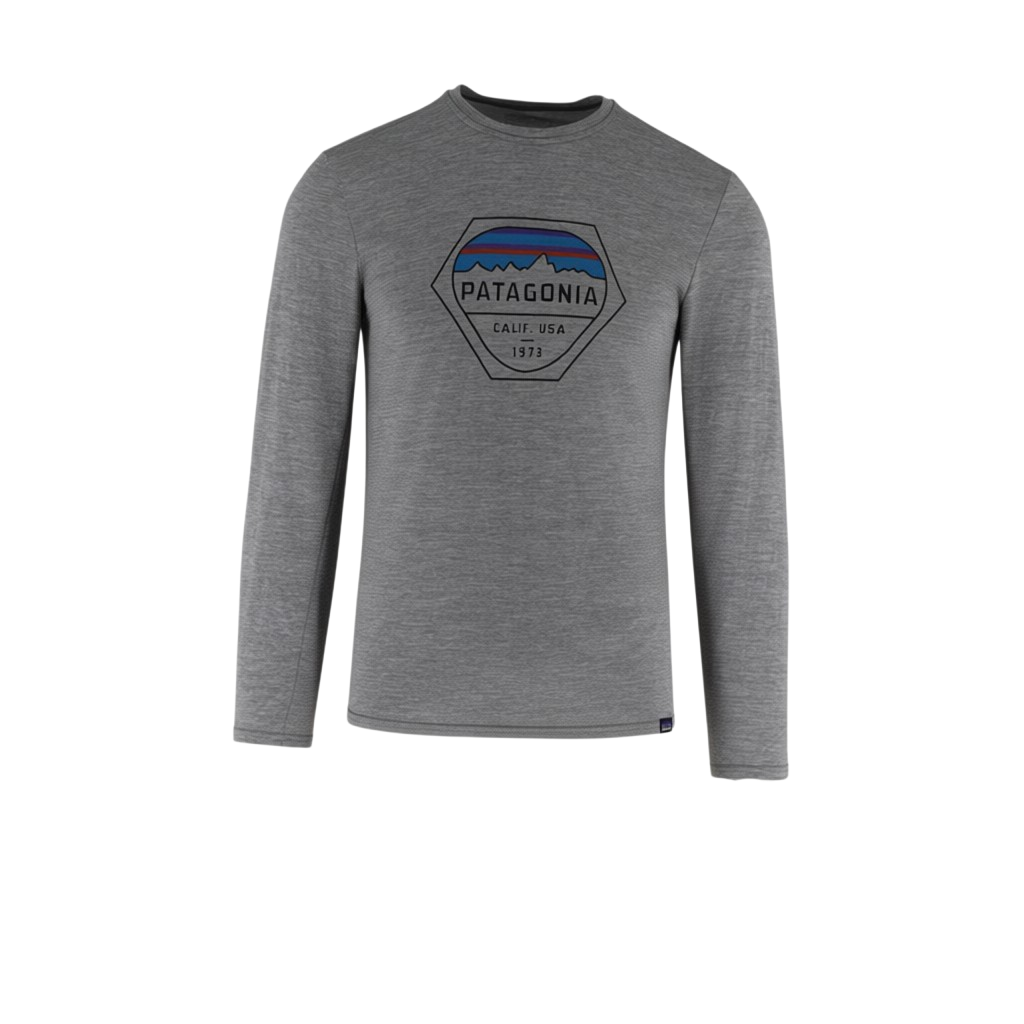 Patagonia Capilene Graphic Long Sleeve Base Layer Top Men's M Grey
