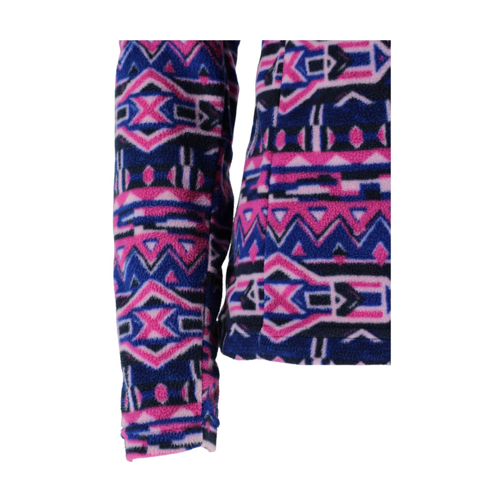 Columbia Fleece Women’s Small Pink Blue Aztec Print Quarter Zip Pullover