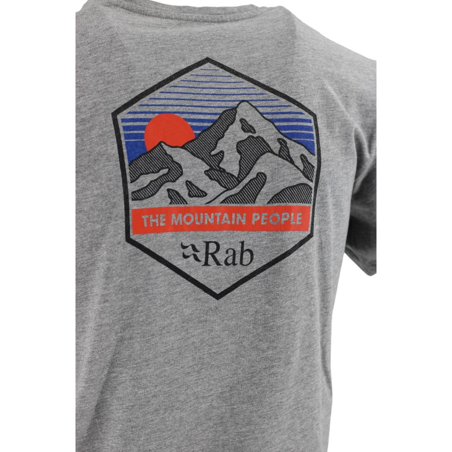 Rab Stance Mountain Peaks T-Shirt Men’s Large Grey Marl Organic Cotton Tee