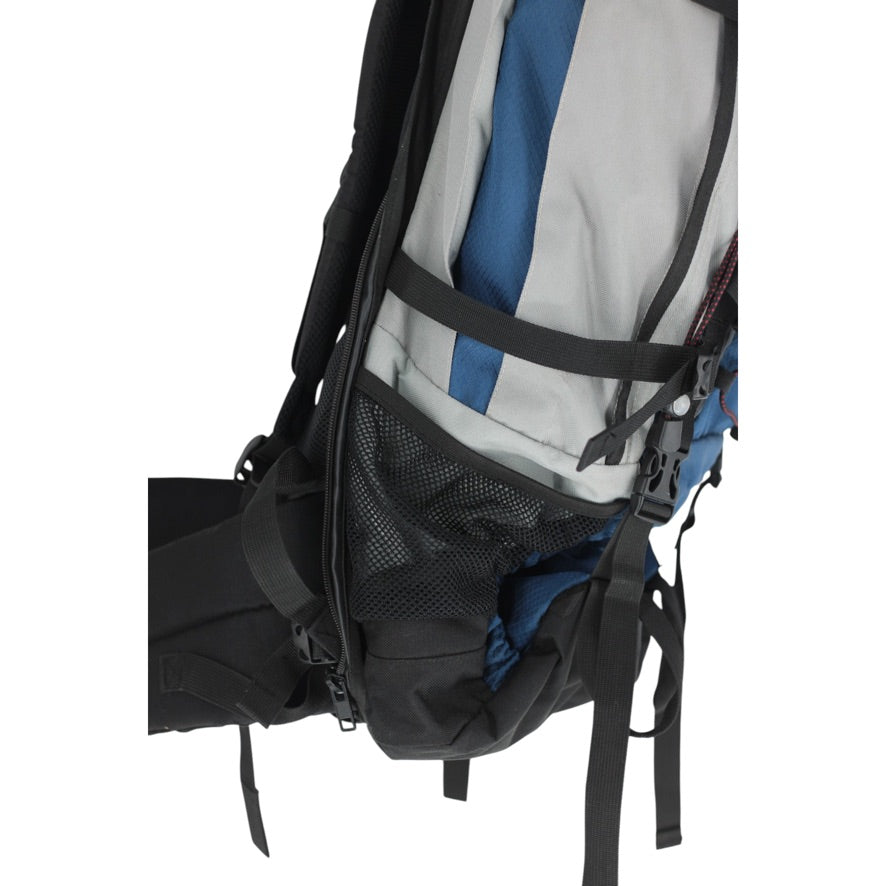 Adventuridge Large Trekking Rucksack Unisex Blue Grey Hiking Backpack Rain Cover