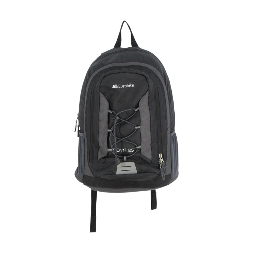 A black and gray Eurobike Dvr 25 backpack shown against a plain white background.