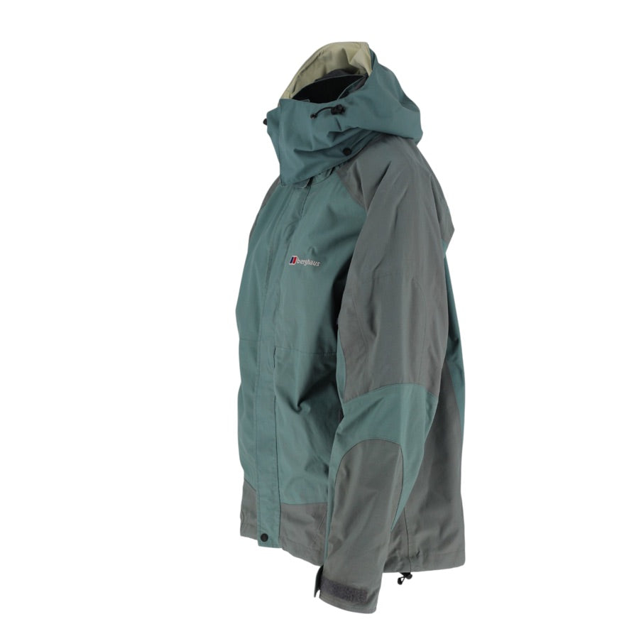 Berghaus Aquafoil Jacket Men’s Small Green Grey Waterproof Hiking Shell Coat