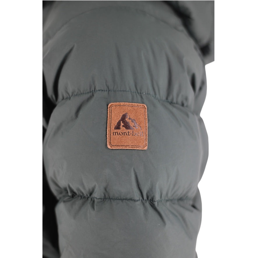 Montbell EX800 Down Coat Women’s Small Green Long Puffer Removable Hood
