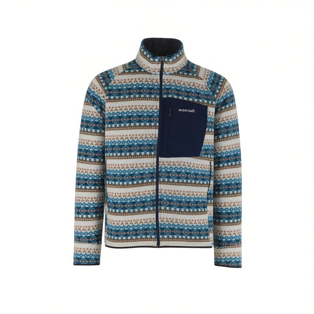Montbell Climaplus Fleece Men’s Large Fair Isle Full Zip Jacket 1106471
