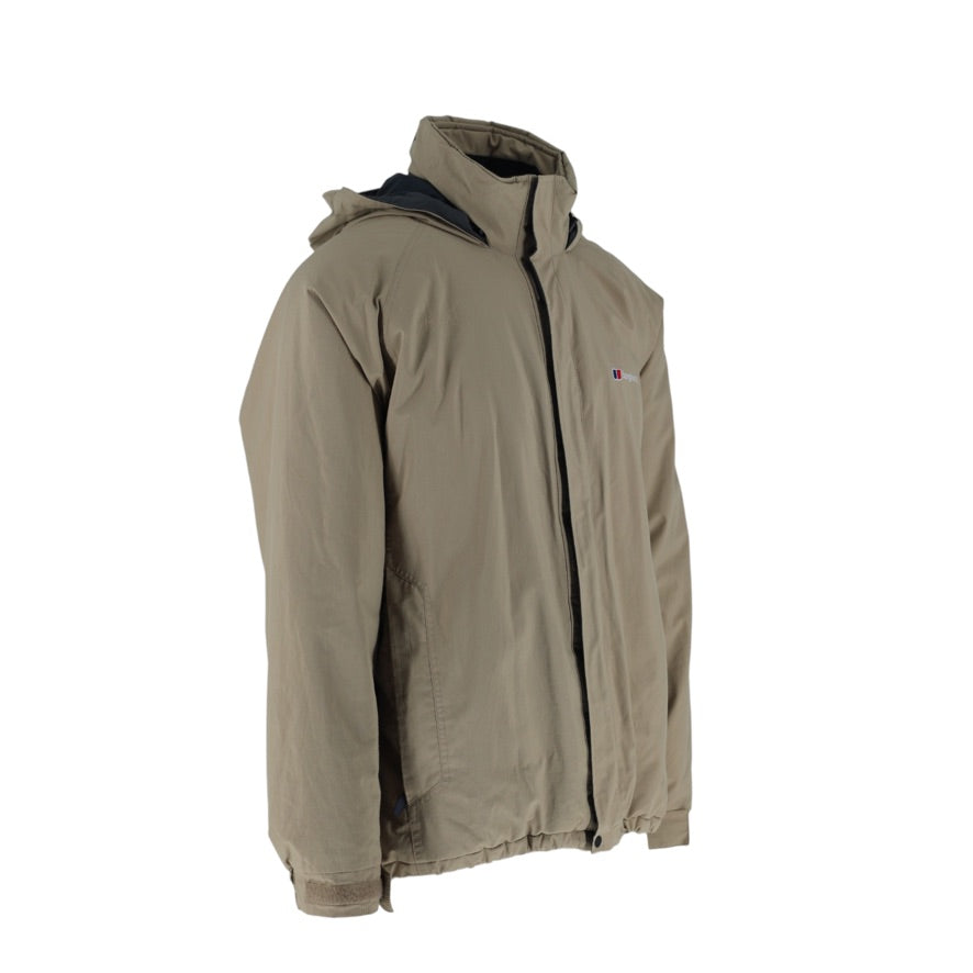 Berghaus GORE-TEX Coat Men’s XL Beige Insulated Waterproof Hooded Jacket
