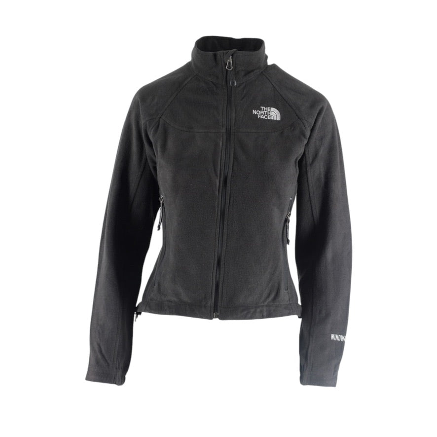 Black jacket with The North Face logo on a white background
