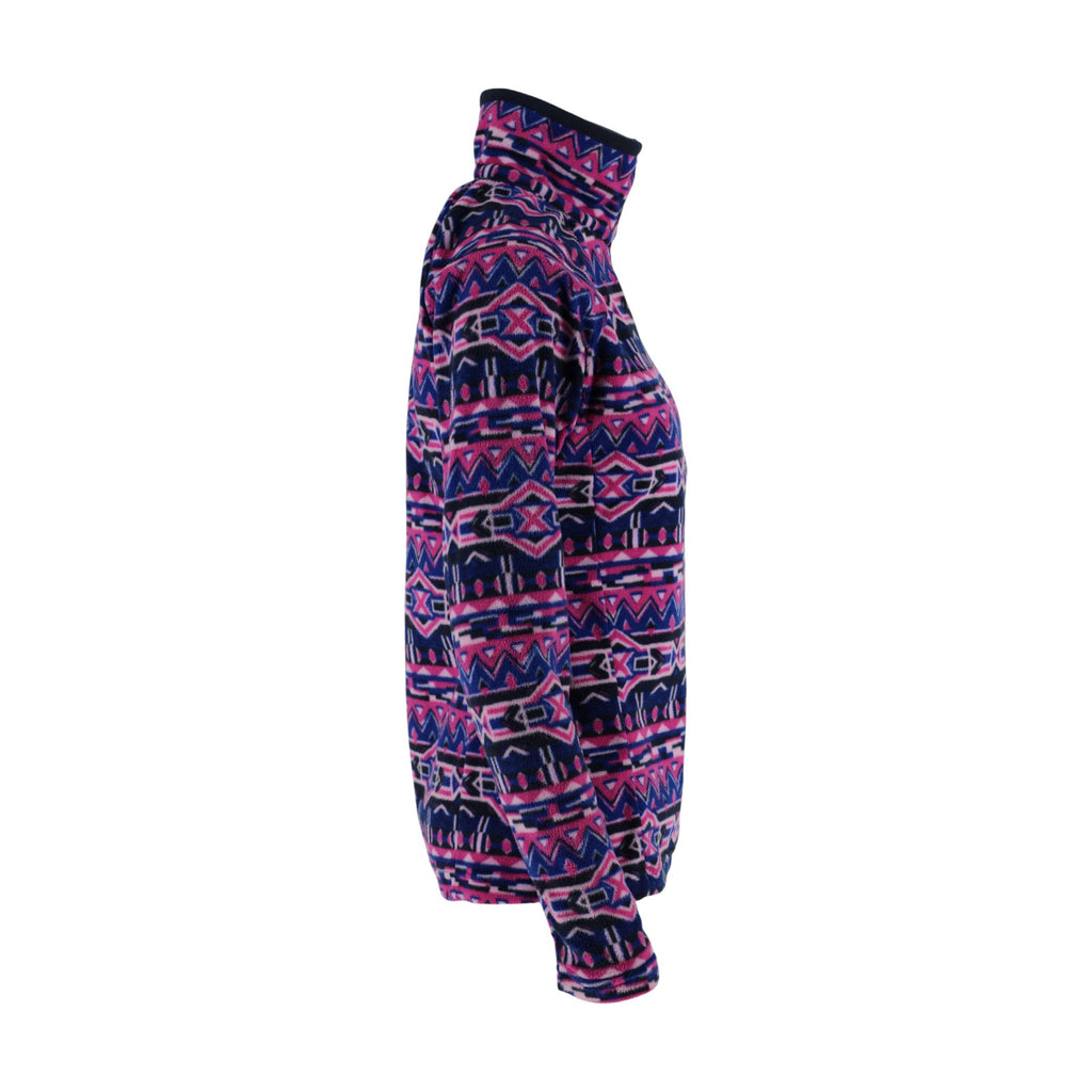 Columbia Fleece Women’s Small Pink Blue Aztec Print Quarter Zip Pullover