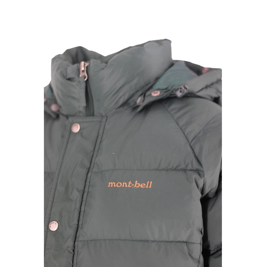 Montbell EX800 Down Coat Women’s Small Green Long Puffer Removable Hood