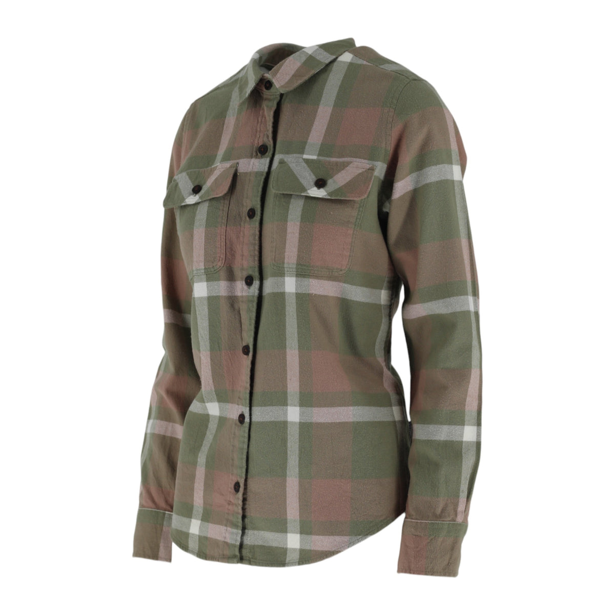 Patagonia Fjord Organic Cotton Flannel Shirt Women's S Green Check
