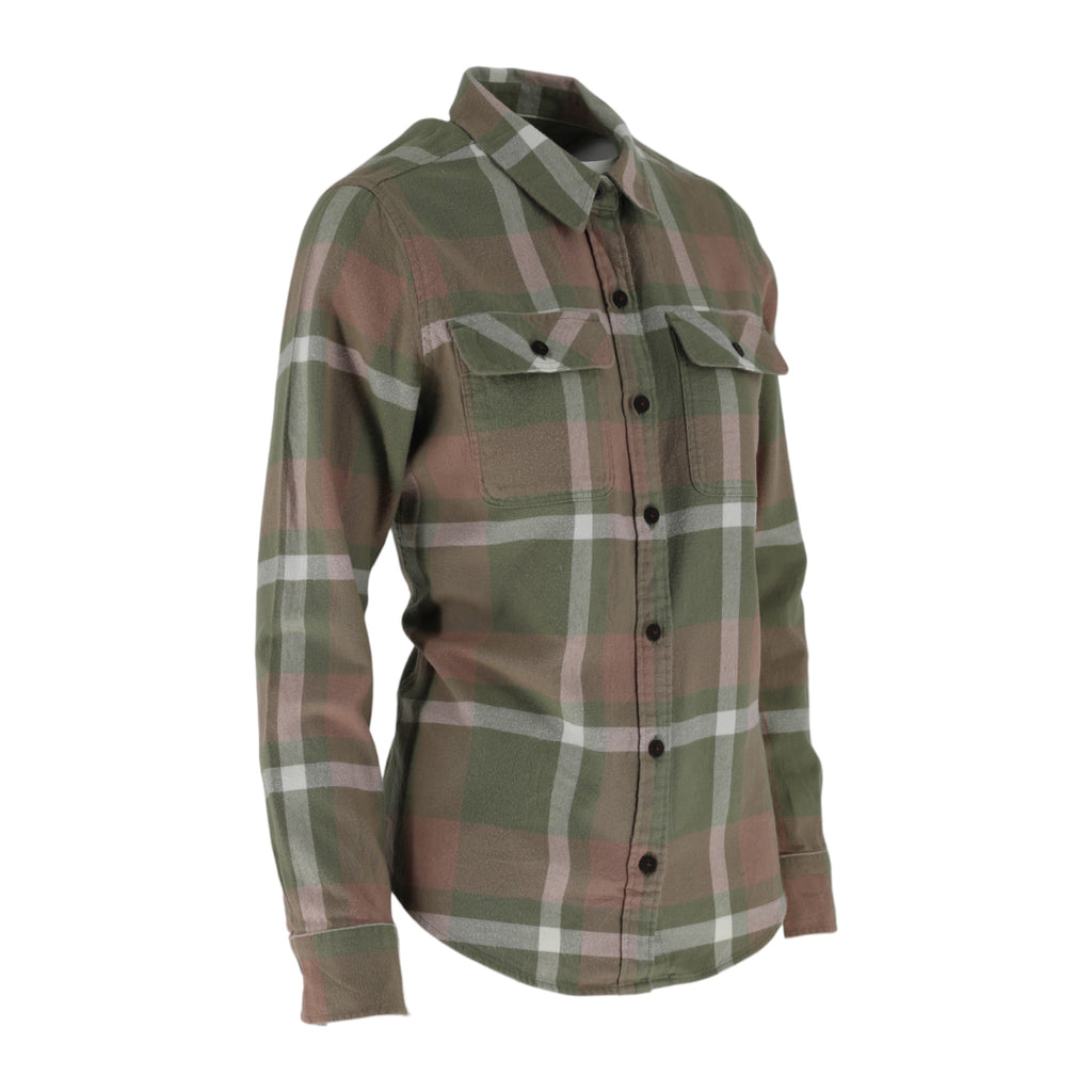 Patagonia Fjord Organic Cotton Flannel Shirt Women's S Green Check