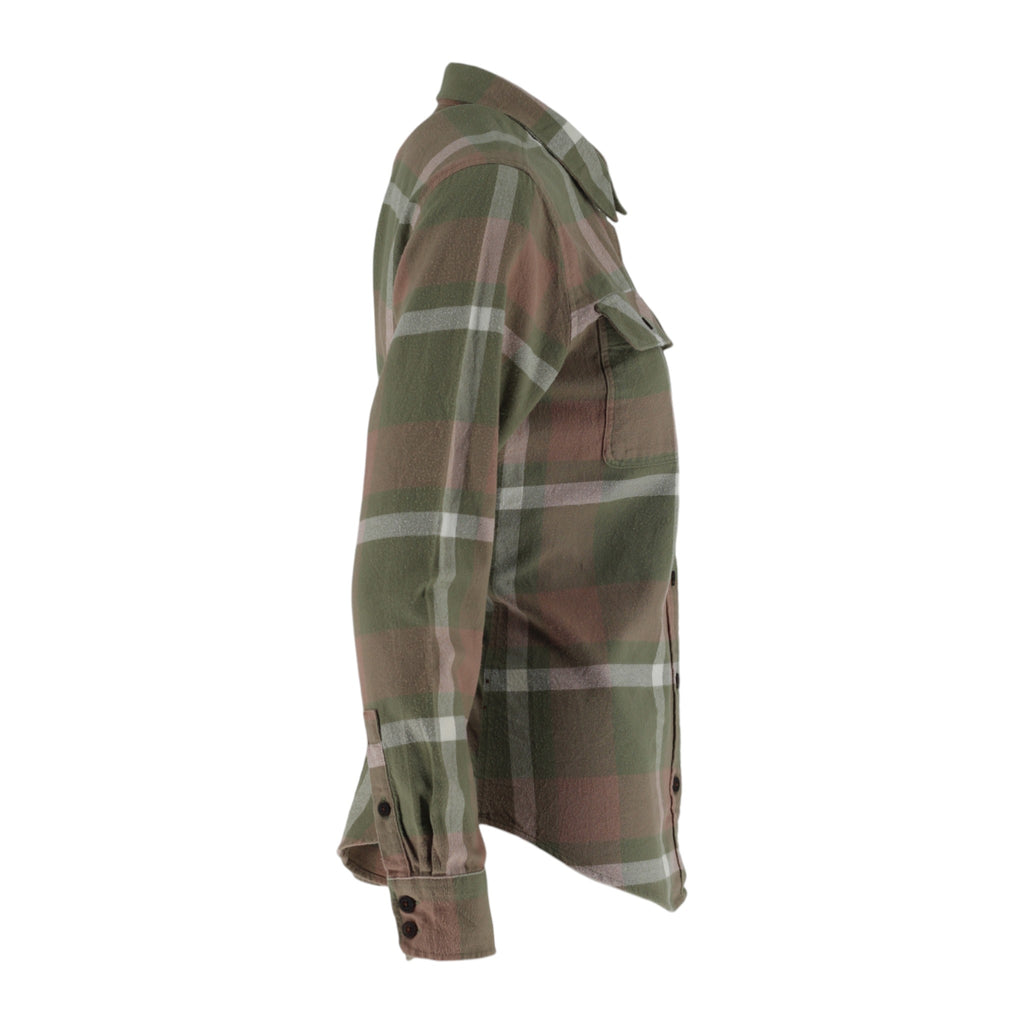 Patagonia Fjord Organic Cotton Flannel Shirt Women's S Green Check